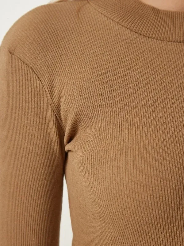 Femeie Maro Gât Înalt Body Tricou Lycra 3