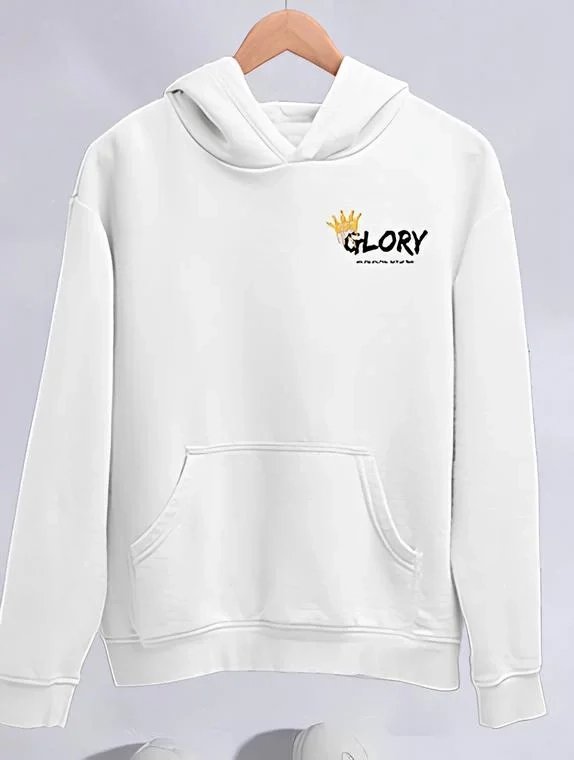Dámsky biely oversize kapucňový s potlačou bavlnený 1