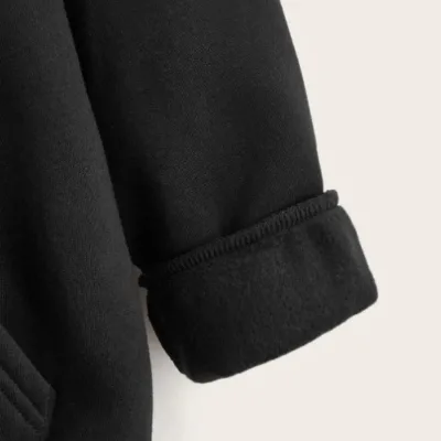 Dečija crna kapuljača slatka mačka štampana oversize dukserica 3