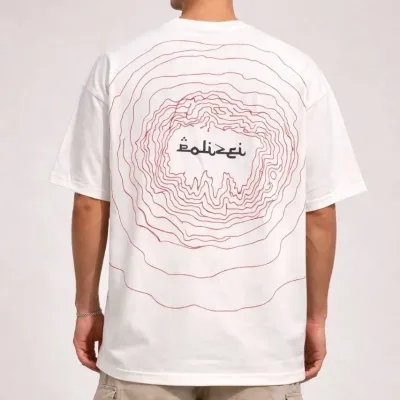 Машки бел oversize велосипед јака печат летна маица 1