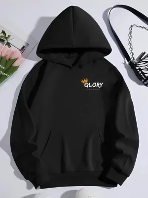 Jin Reş Oversize Kapşonlu Kanguru Bêrîk Çapkirî Pembû Sweatshirt