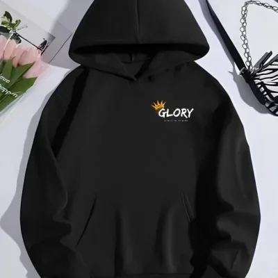 Jin Reş Oversize Kapşonlu Kanguru Bêrîk Çapkirî Pembû Sweatshirt 1
