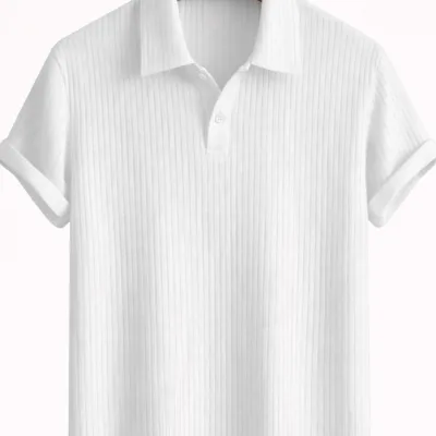 Beli oversize rebrasta pamuk polo kragna majica 2