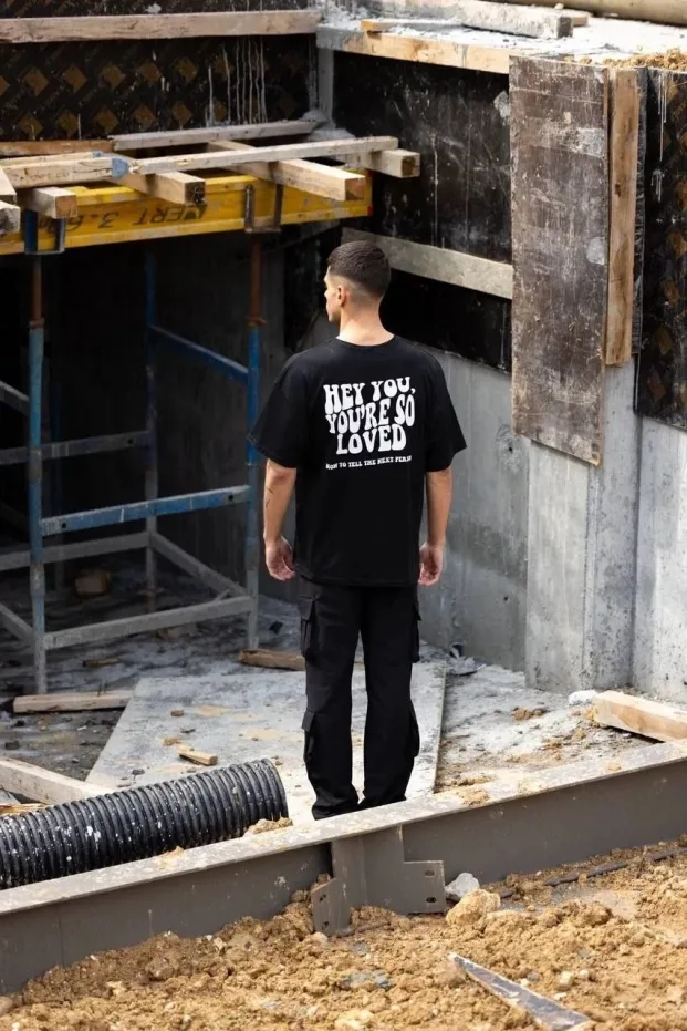 Машки Црн Oversize Велосипед Јака Принт Летен Маица 4