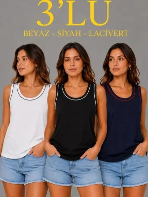 Set 3-copësh atlete femrash pa mëngë, jakë biçiklete, sportive