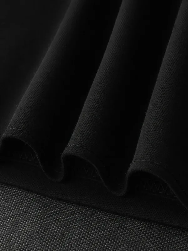 Női Fekete Oversize Macska Mintás Légáteresztő Póló 2