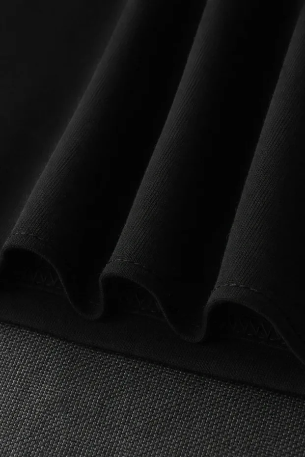 Dámské černé oversize tričko s potiskem kočky, prodyšné 2