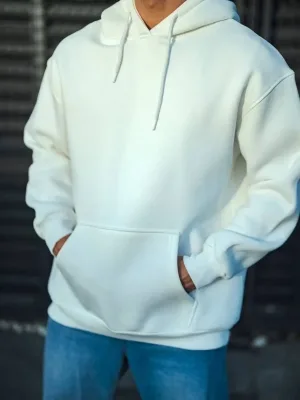 Sweatshirtê Mêran ê Spî yê 3 Têlî Pembû yê Kêlûndar ê Basic