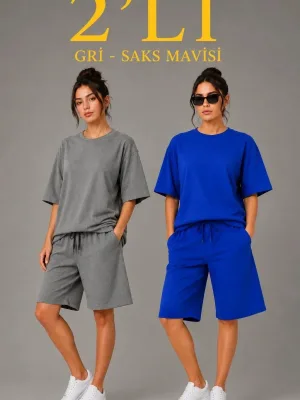 Dámská 2dílná oversized sada s kraťasy