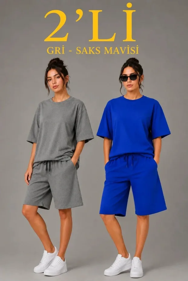 Γυναικείο Σετ 2 Τεμαχίων Oversize Δίνημα Σορτς 1