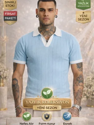 Beba plava muška Toscana trikotaža kratki rukav polo majica