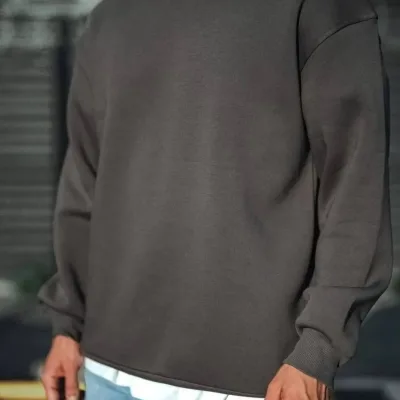 Murš Antrasit Bisiklet Jaka Uč Ipliko Pambuko Basic Svetshirt 1