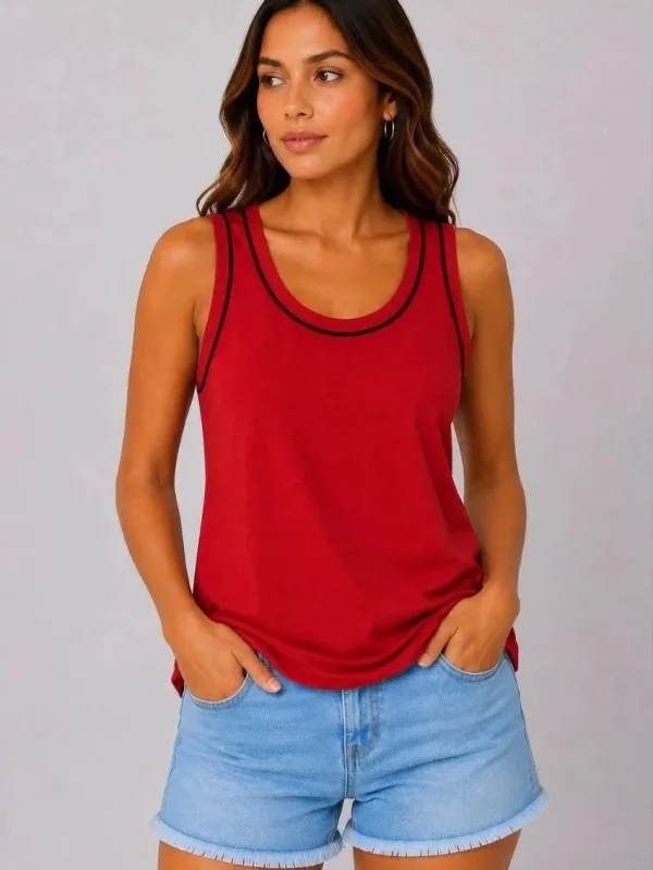 Women's 3-Piece Set Sleeveless Scoop Neck Sports Tank Top 4