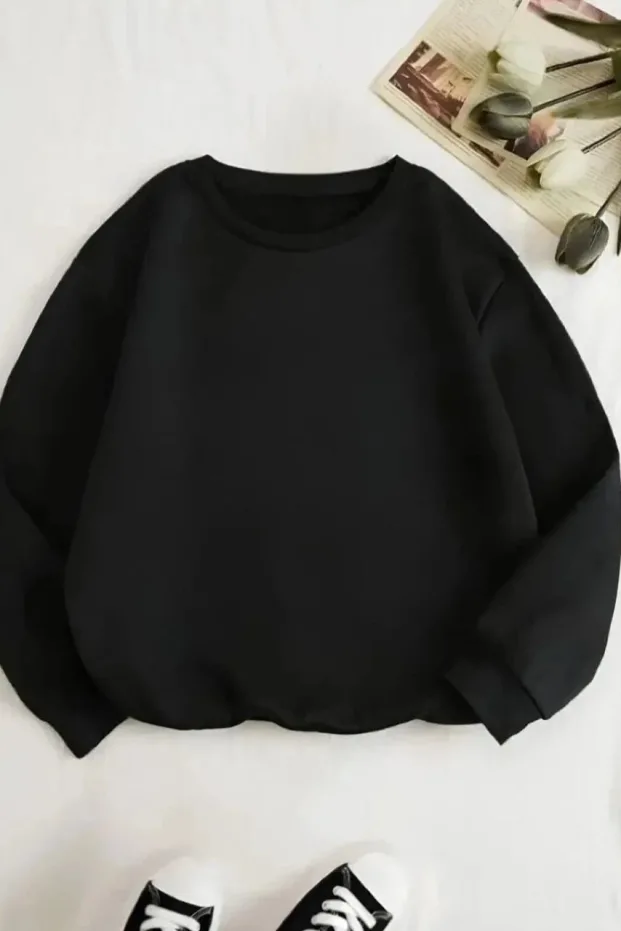 Gratë e zeza 3 fije pambuku jakë biçiklete Sweatshirt 1