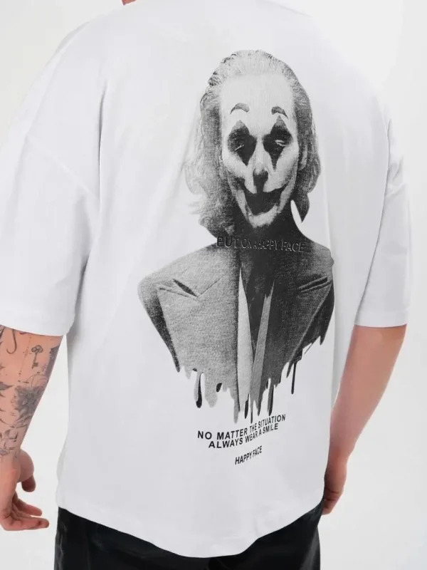 Men's White Regular Crew Neck Printed Comfortable T-Shirt 2