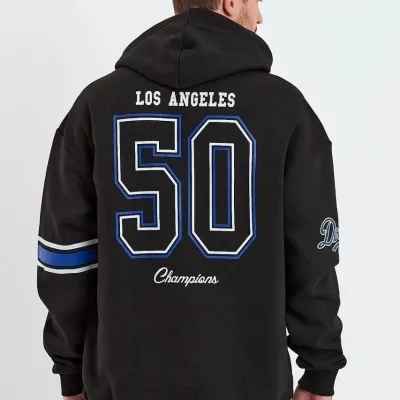 Erkek Siyah Oversize 3 İplik Pamuklu Kapüşonlu Baskılı Cepli Sweatshirt 1