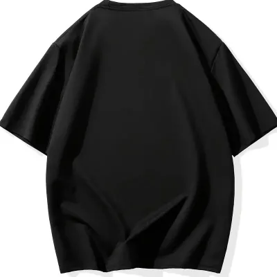 Машки црн смешен мачка принт oversize кратки ракави маица 2