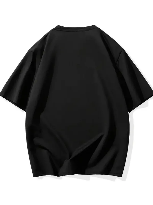Машки црн смешен мачка принт oversize кратки ракави маица 2