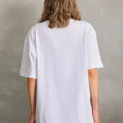Women's White Solid Jersey Short Sleeve T-Shirt 3