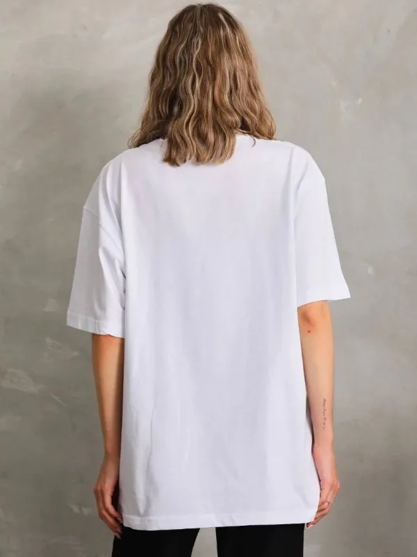 Women's White Solid Jersey Short Sleeve T-Shirt 3