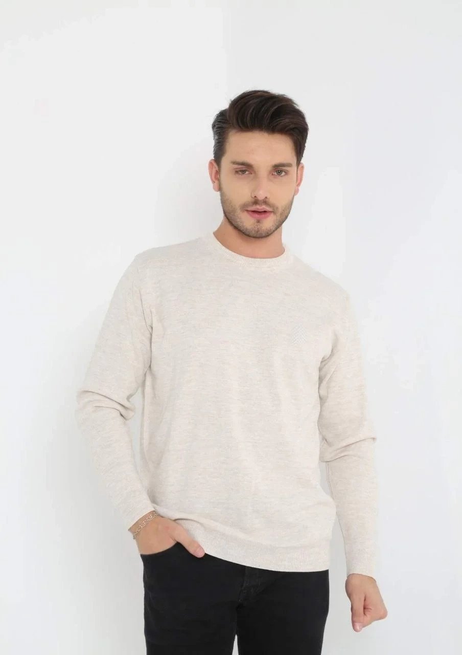Masculin Bej Guler Bicicleta Maneca Lunga Tesatura Tricou 1