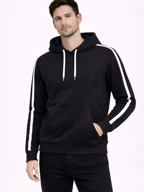 Murš Albo Oversize 3 Firă Bumbac Dungat Capușon Sweatshirt 1