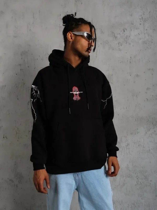 Murš Albo 3 Firă Bumbac Buzunar Cangur Printat Oversize Hoodie 2