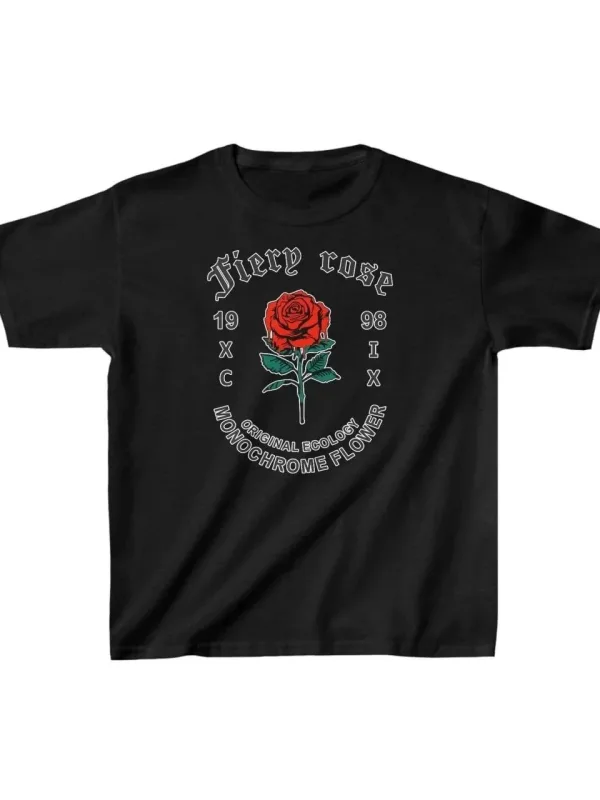 Παιδικό Μαύρο Printed Oversize Στρογγυλό Λαιμό T-shirt 1