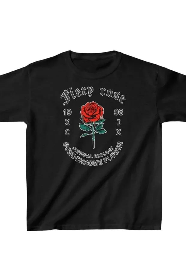 Παιδικό Μαύρο Printed Oversize Στρογγυλό Λαιμό T-shirt 1