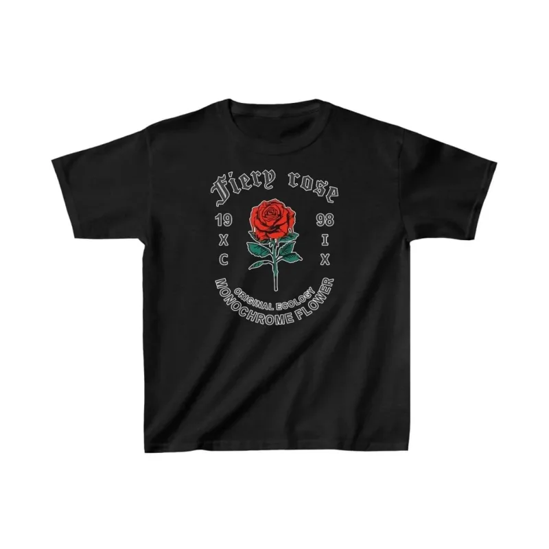 Παιδικό Μαύρο Printed Oversize Στρογγυλό Λαιμό T-shirt