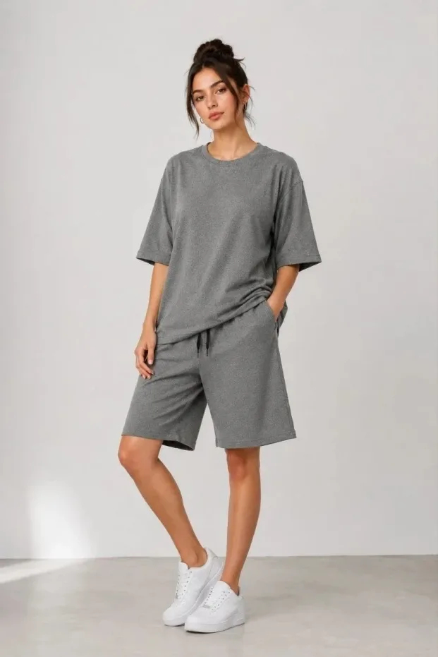 Γυναικείο Σετ 2 Τεμαχίων Oversize Δίνημα Σορτς 8