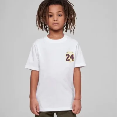 Dětské bílé oversized tričko s potiskem, kulatý výstřih 3
