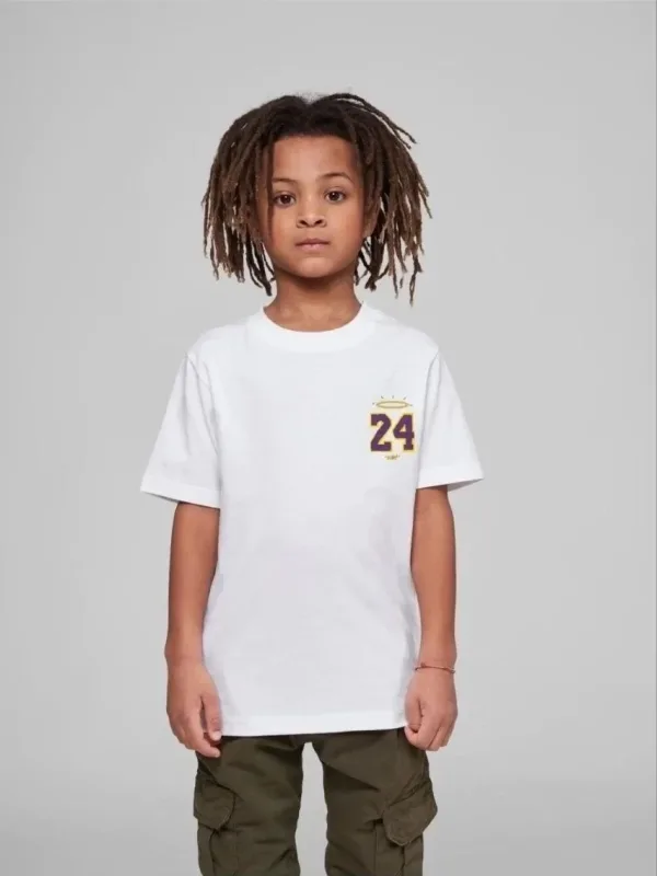 Dětské bílé oversized tričko s potiskem, kulatý výstřih 3