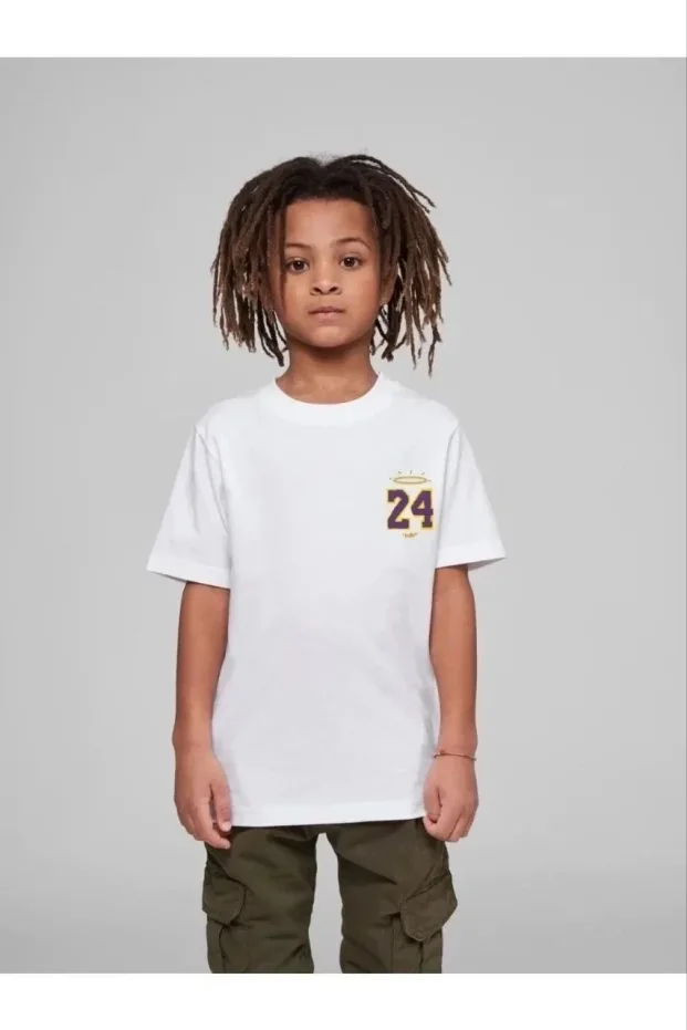 Çocuk Beyaz Oversize Yuvarlak Yaka Baskılı Tişört 3