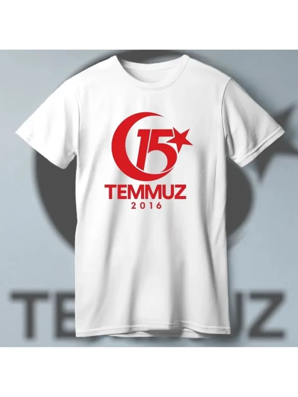 Men's White Crew Neck July 15 Commemorative Printed T-Shirt 1
