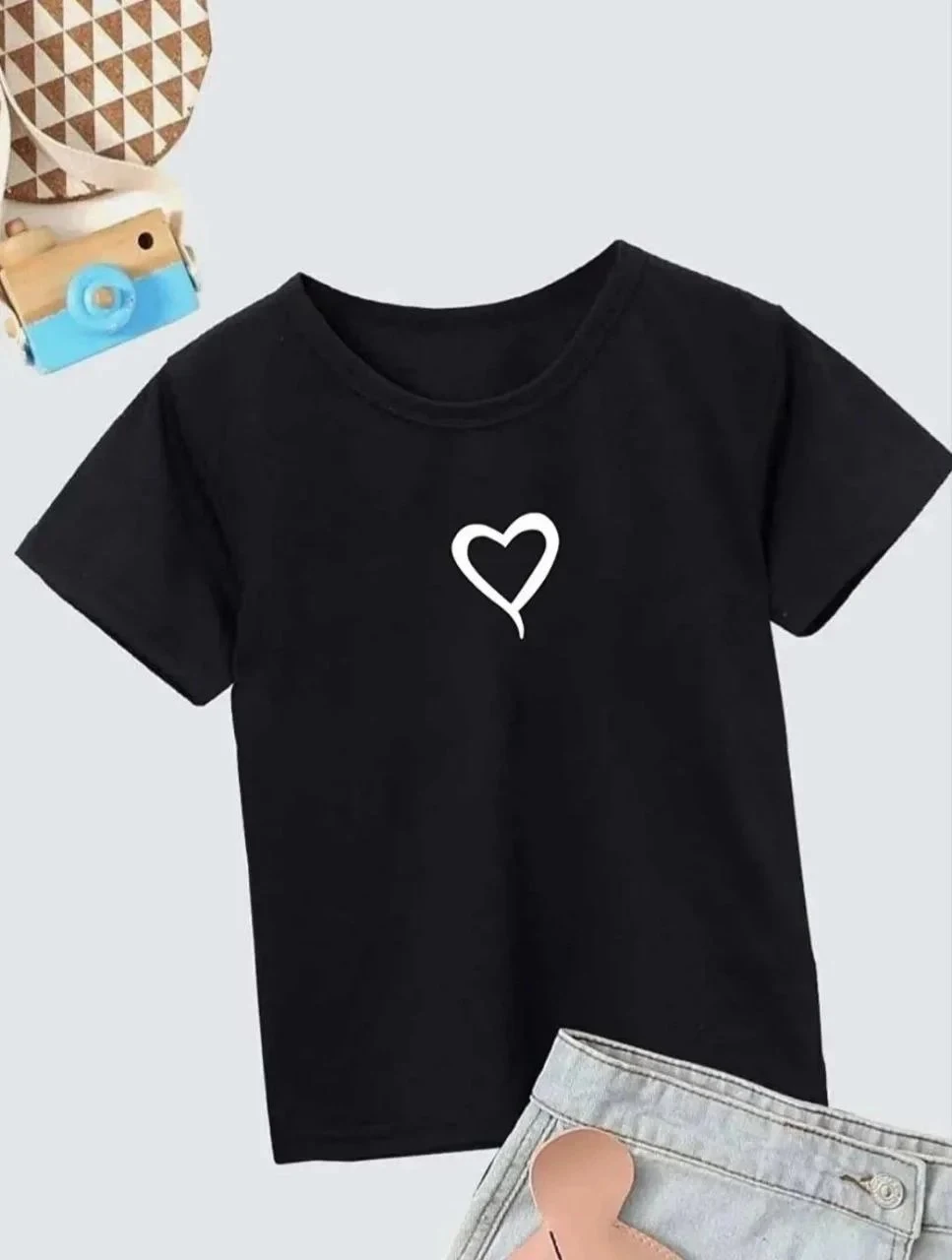Dětské černé oversized bavlněné tričko s potiskem