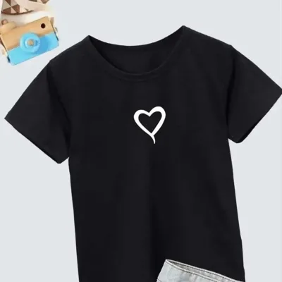 Dětské černé oversized bavlněné tričko s potiskem 1