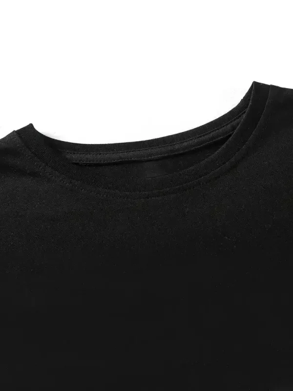 Γυναικείο Μαύρο Oversize Ποδηλατόλαιμο Τυπωμένο Μπλουζάκι Καρτούν 4