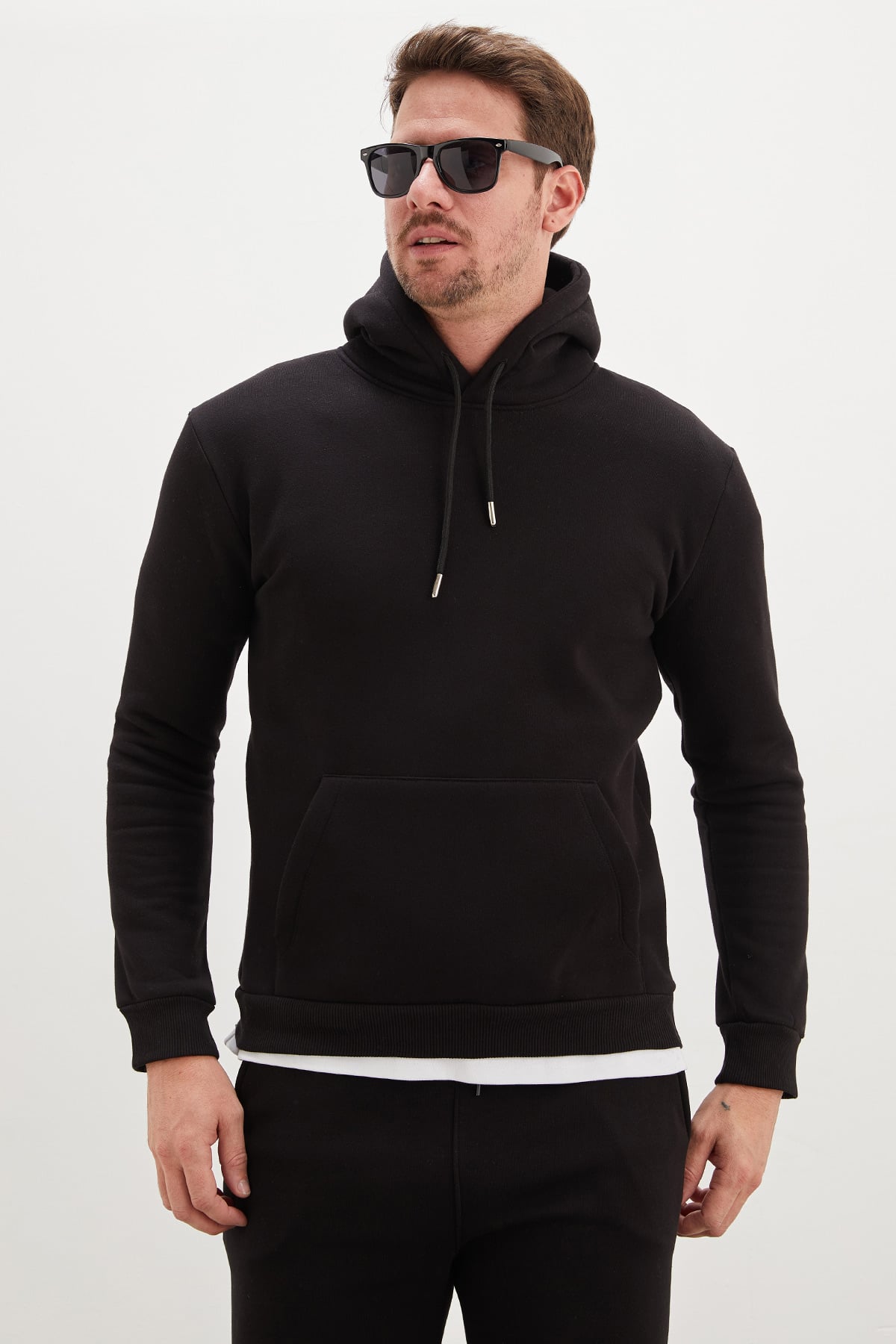 3 İplik Basic Kapüşonlu Kanguru Cepli Sweatshirt 3