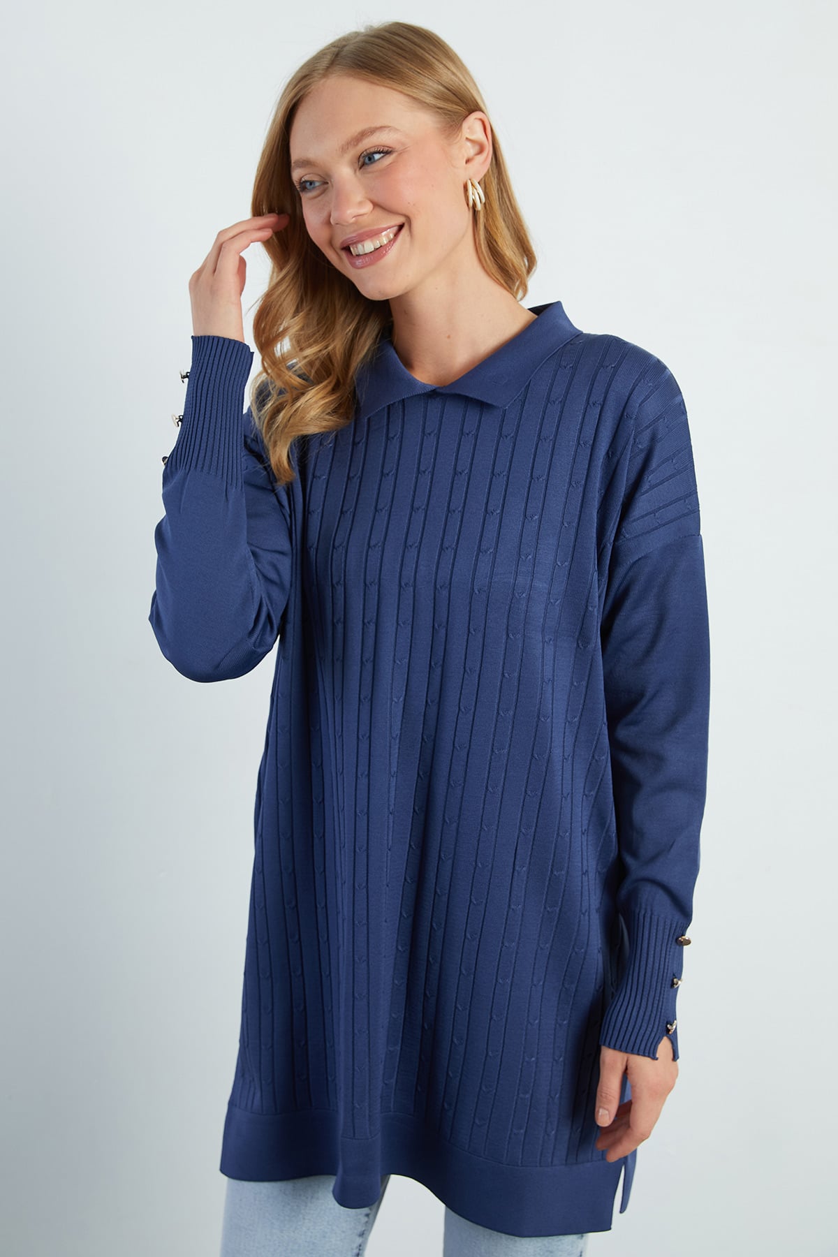 Fullamodest Jakarlı Polo Yaka Tunik 7