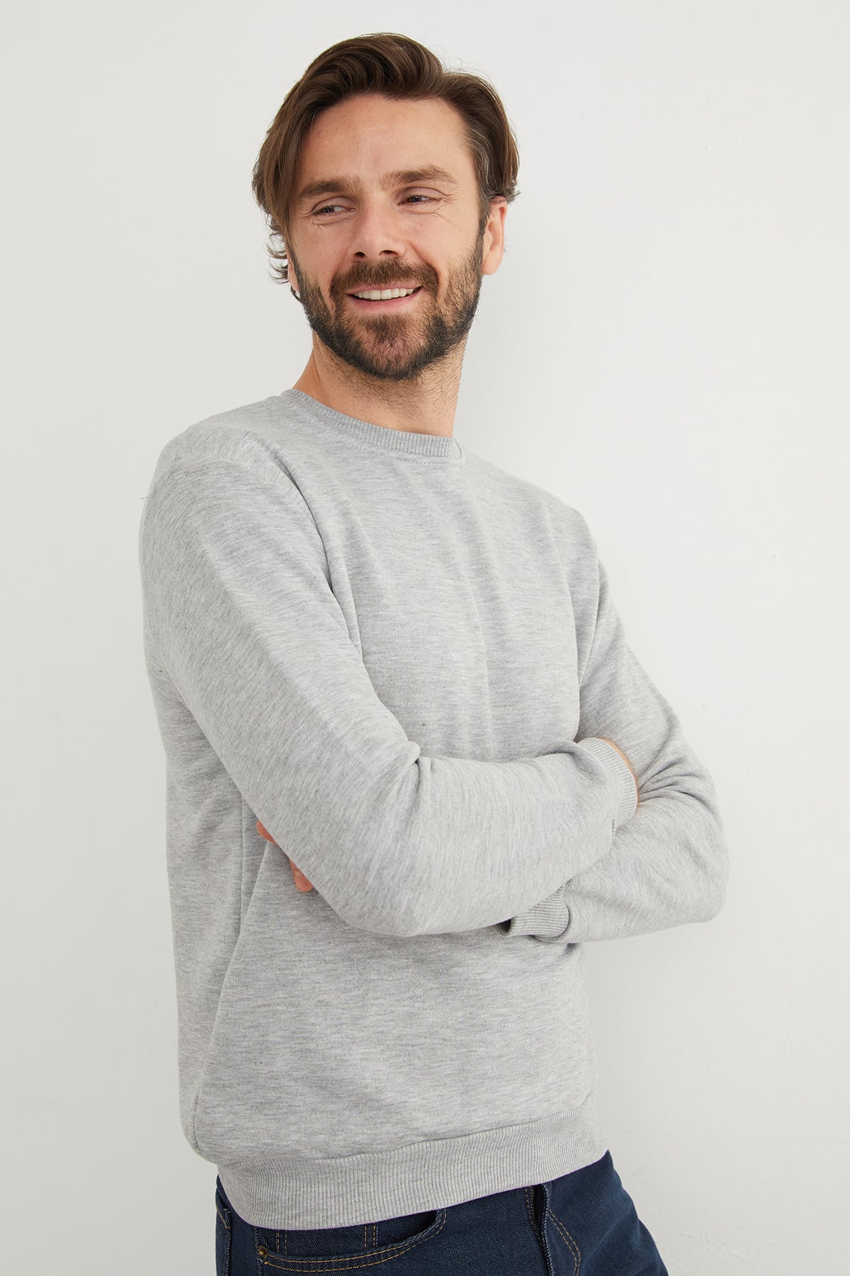 3 İplik Basic Bisiklet Yaka Sweatshirt 6
