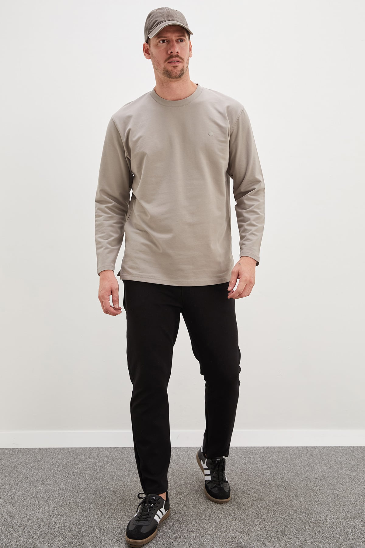 Erkek Siyah Baskılı Bisiklet Yaka Oversize Sweatshirt 3