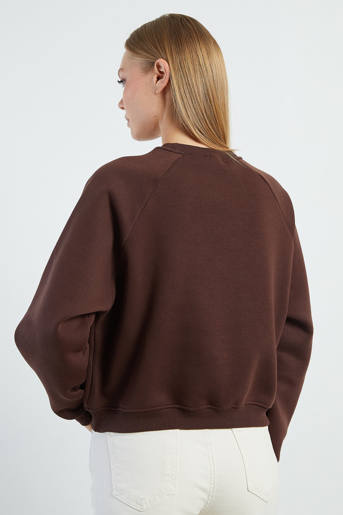 3 İplik Kalp Nakışlı Oversize Sweatshirt 8