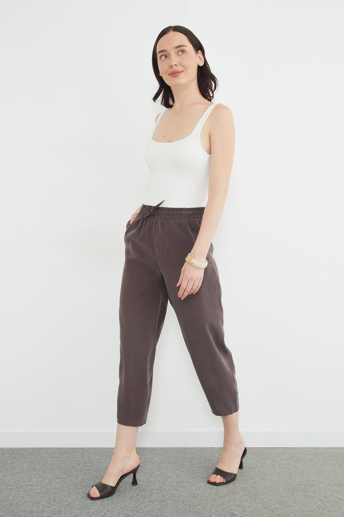 Beli Lastikli Cepli Tencel Kumaş Pantolon 6