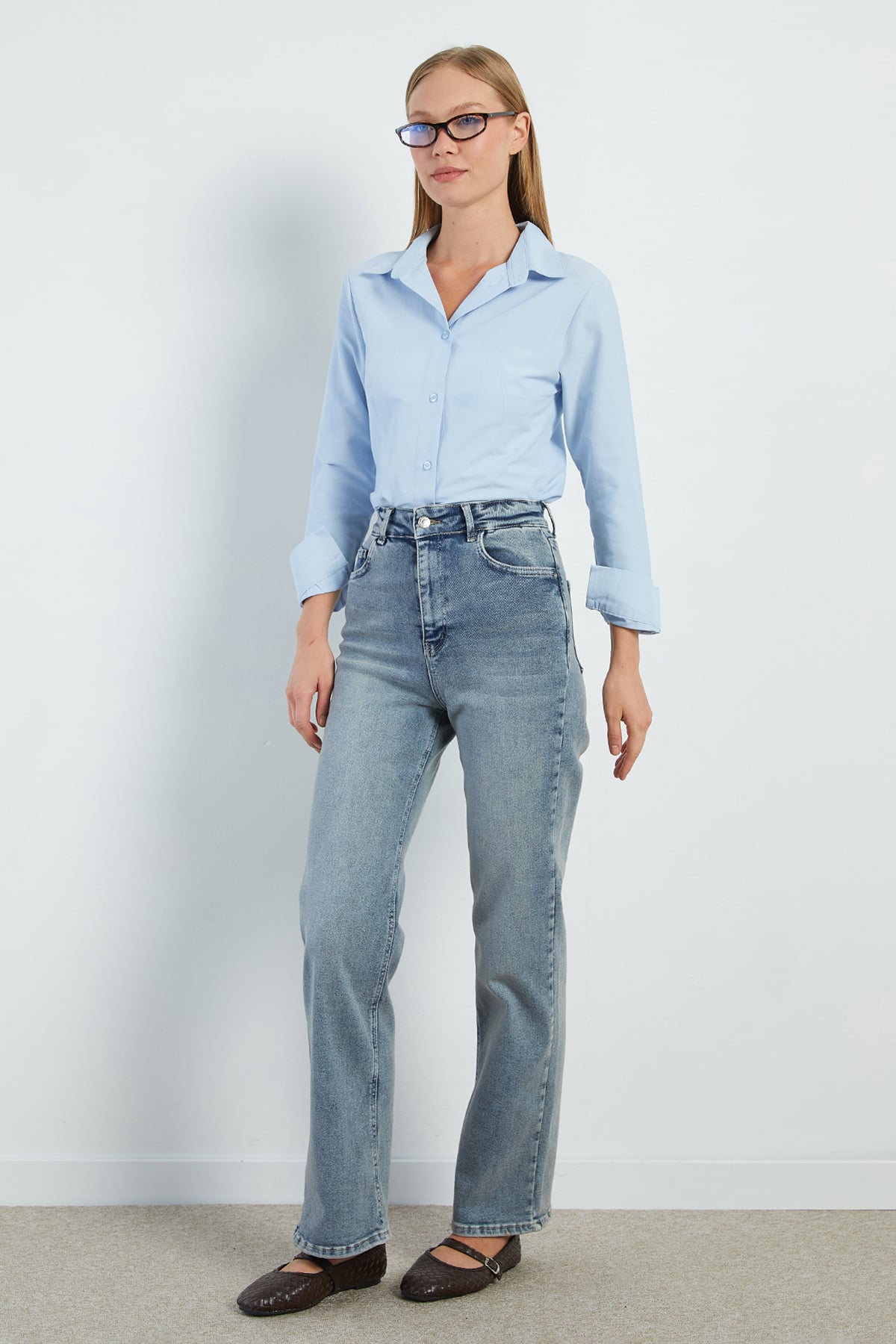 Fermuarlı Straight Fit Jean 5