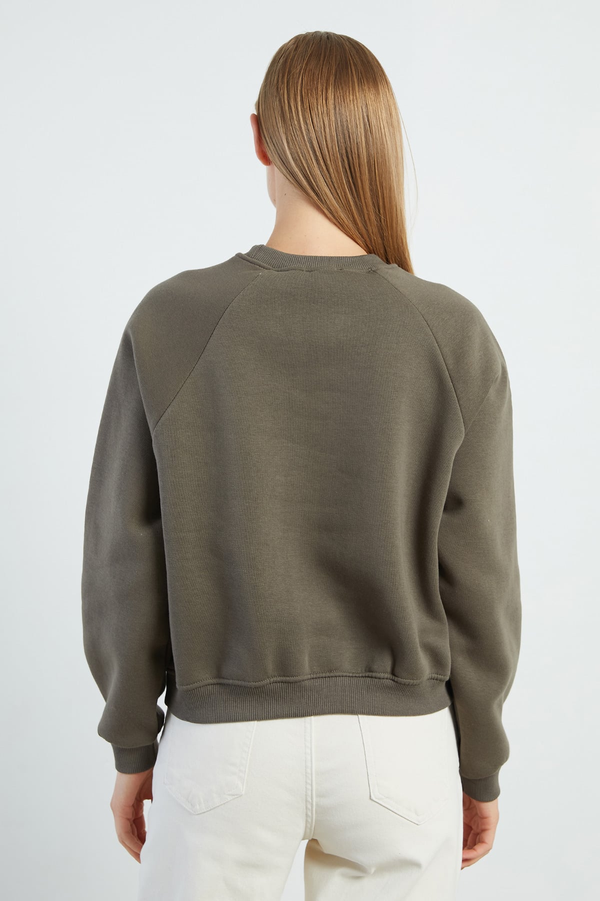 3 İplik Kalp Nakışlı Oversize Sweatshirt 7