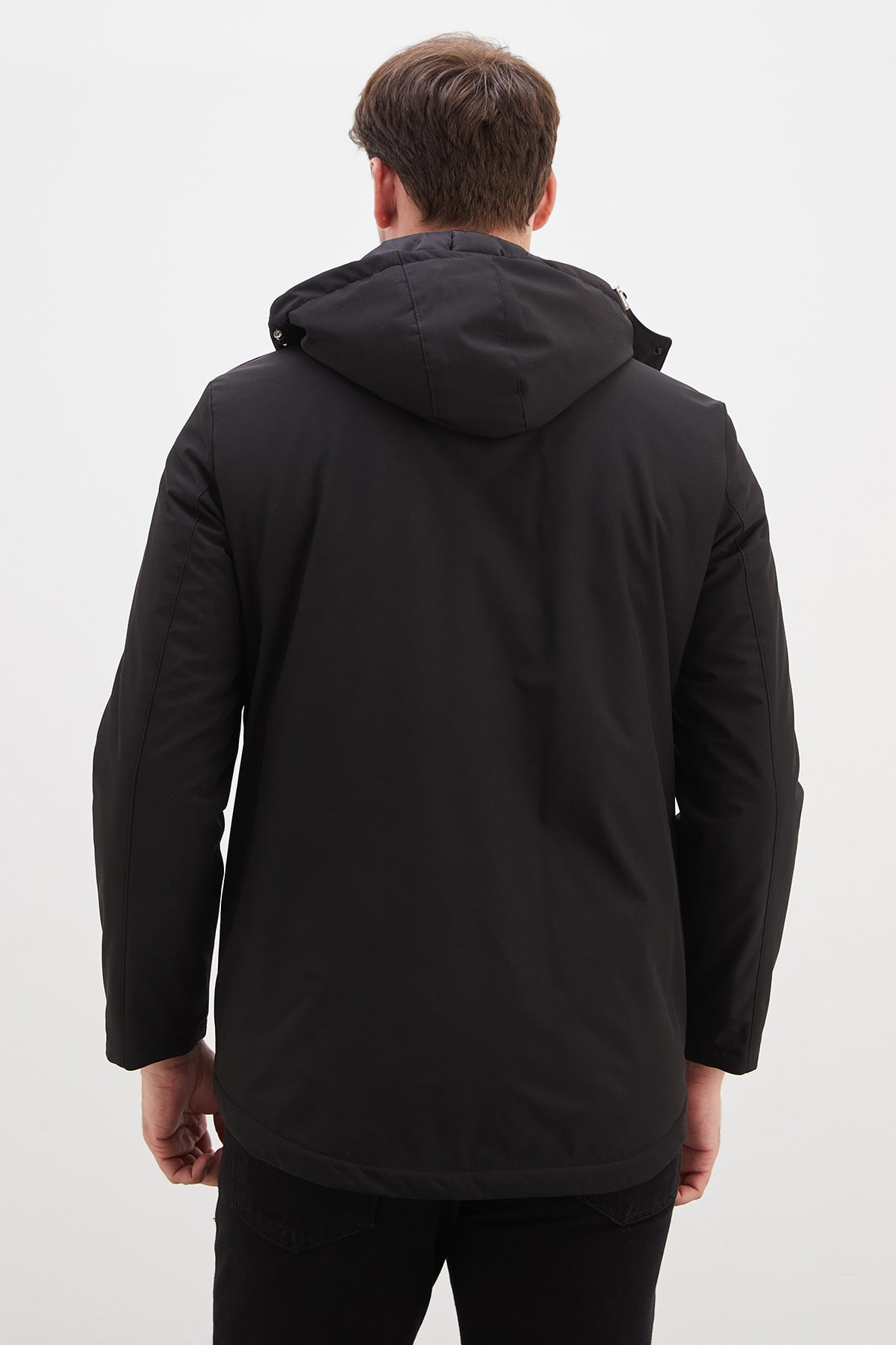 Fermuarlı Çıtçıtlı Çıkarılabilir Kapüşonlu Mont 8