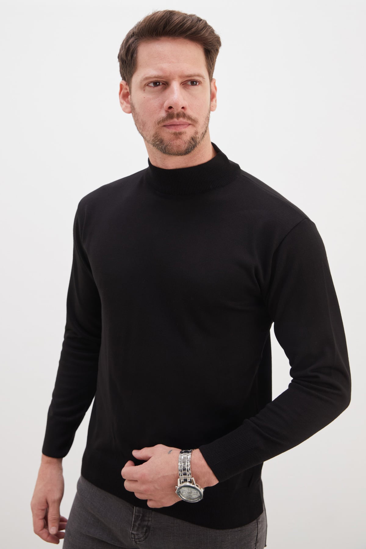 Basic Dik Yaka Regular Fit Triko Kazak 6
