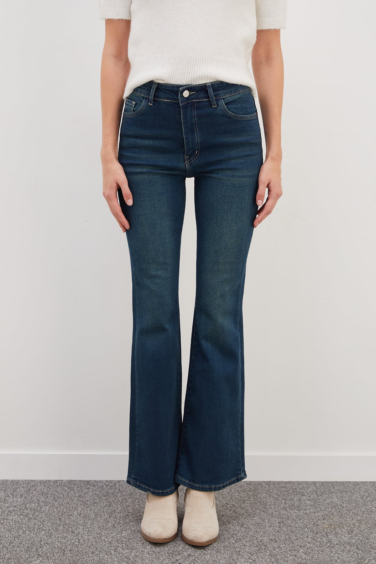 Yüksek Bel Flare Jean 5