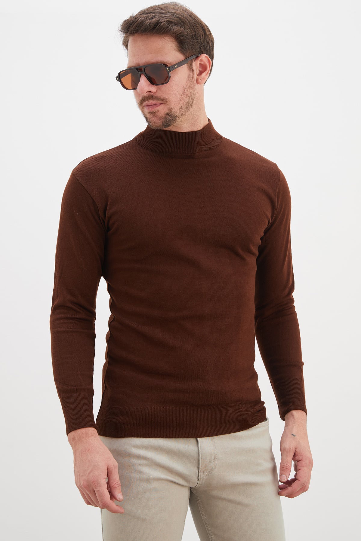 Basic Dik Yaka Regular Fit Triko Kazak 6